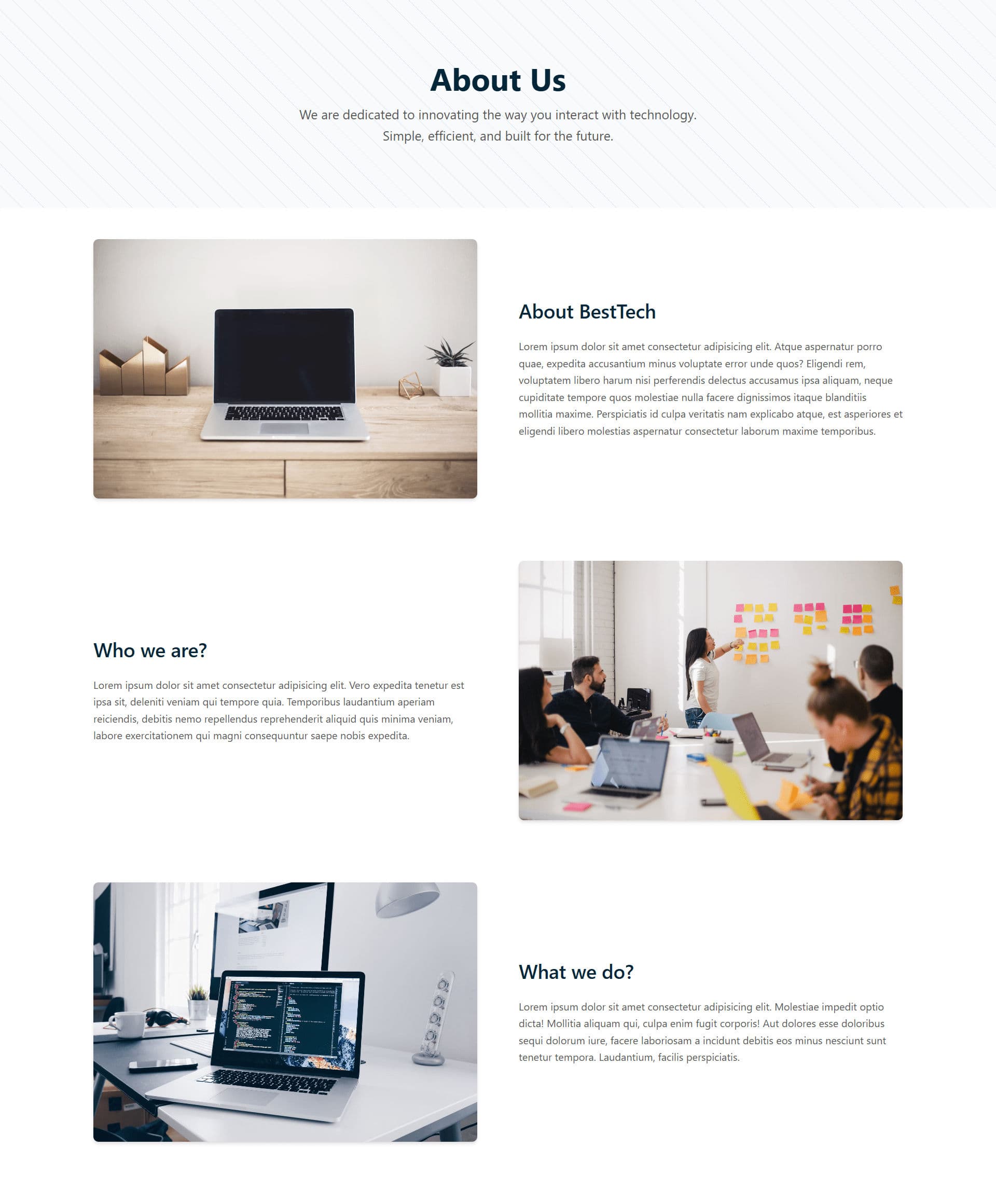 Tailwind CSS About Us Page UI Template